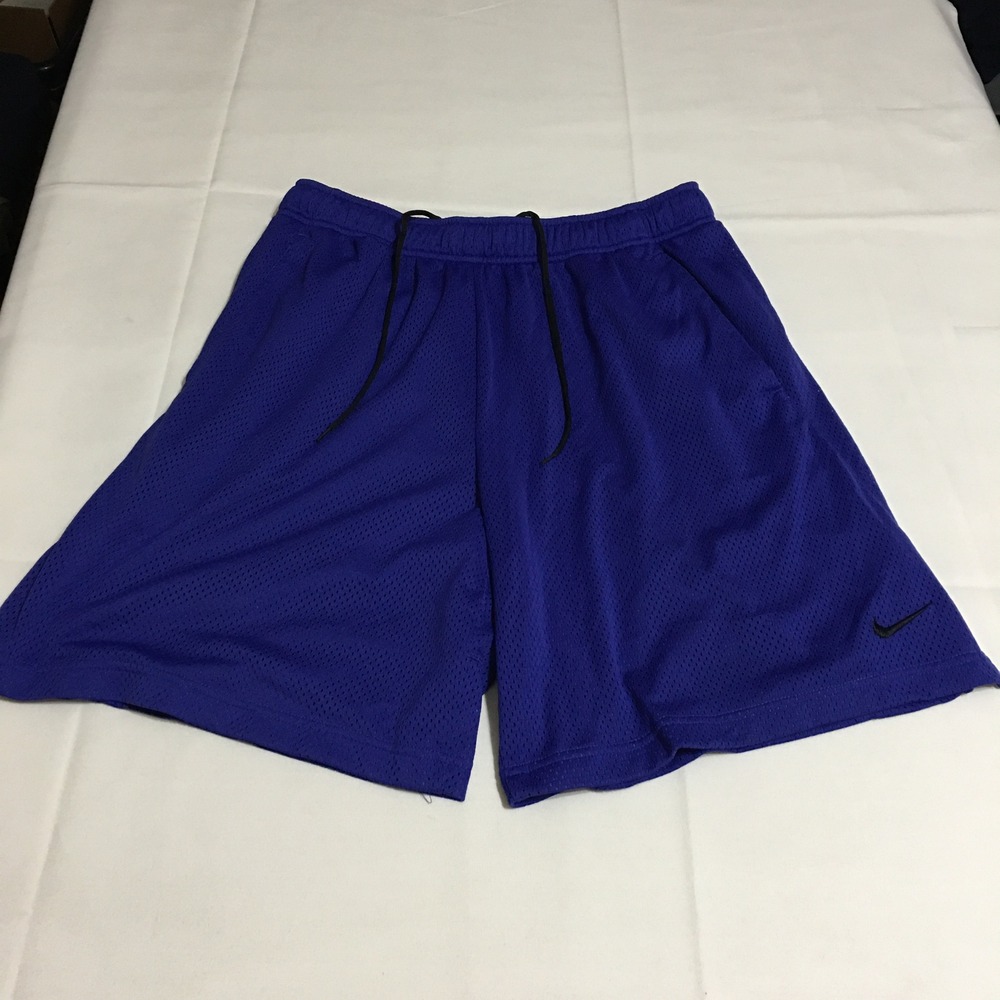 Nike Training Shorts Mens XL Purple Dri-Fit Mesh Athletic Drawstring